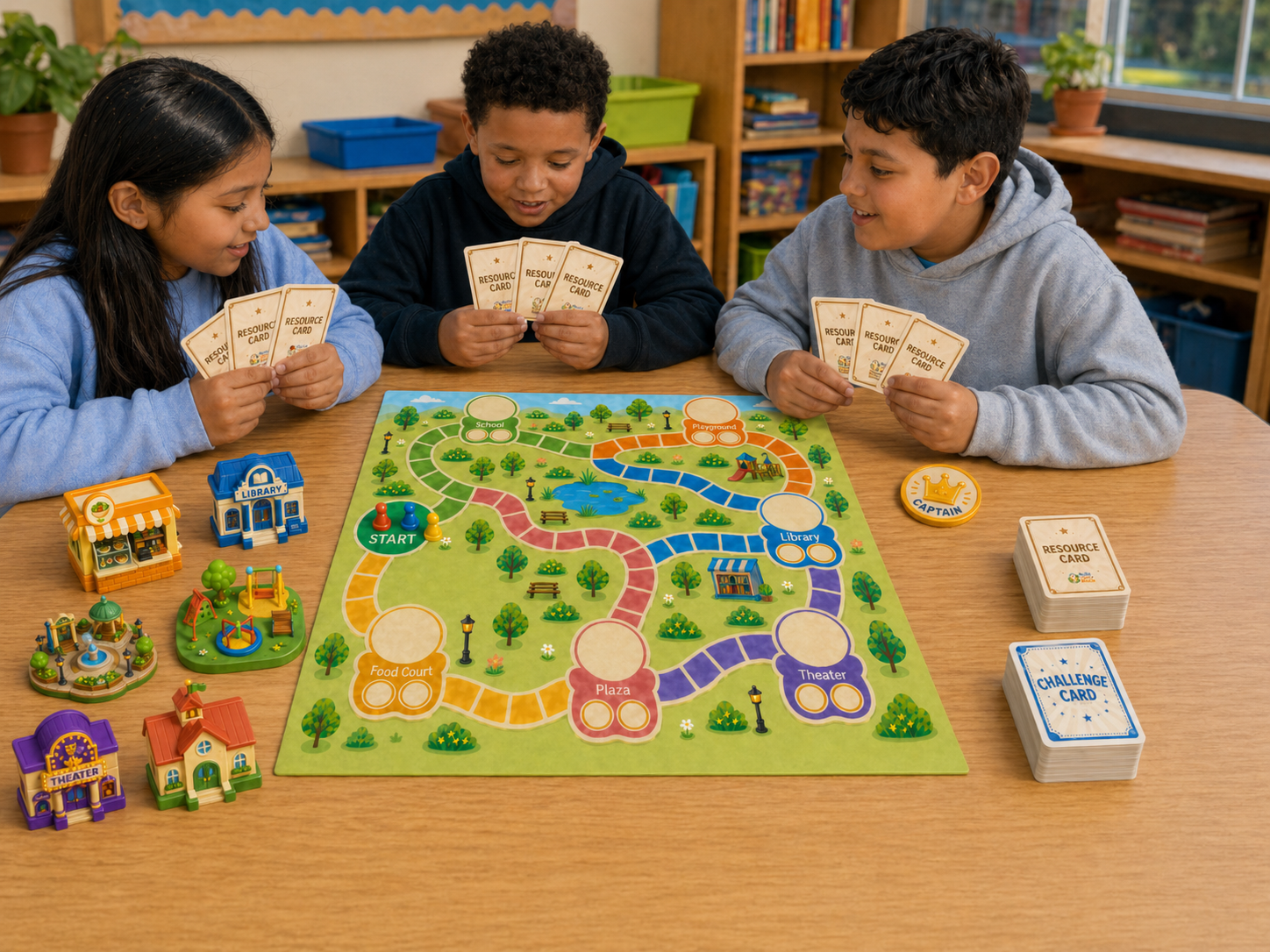 Demo play: game setup with 3 players